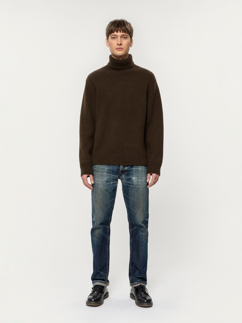 Nudie Jeans August Rollneck Brown outlook