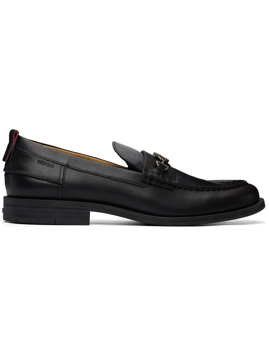 Black Stacked-Logo Bit Loafers - 1