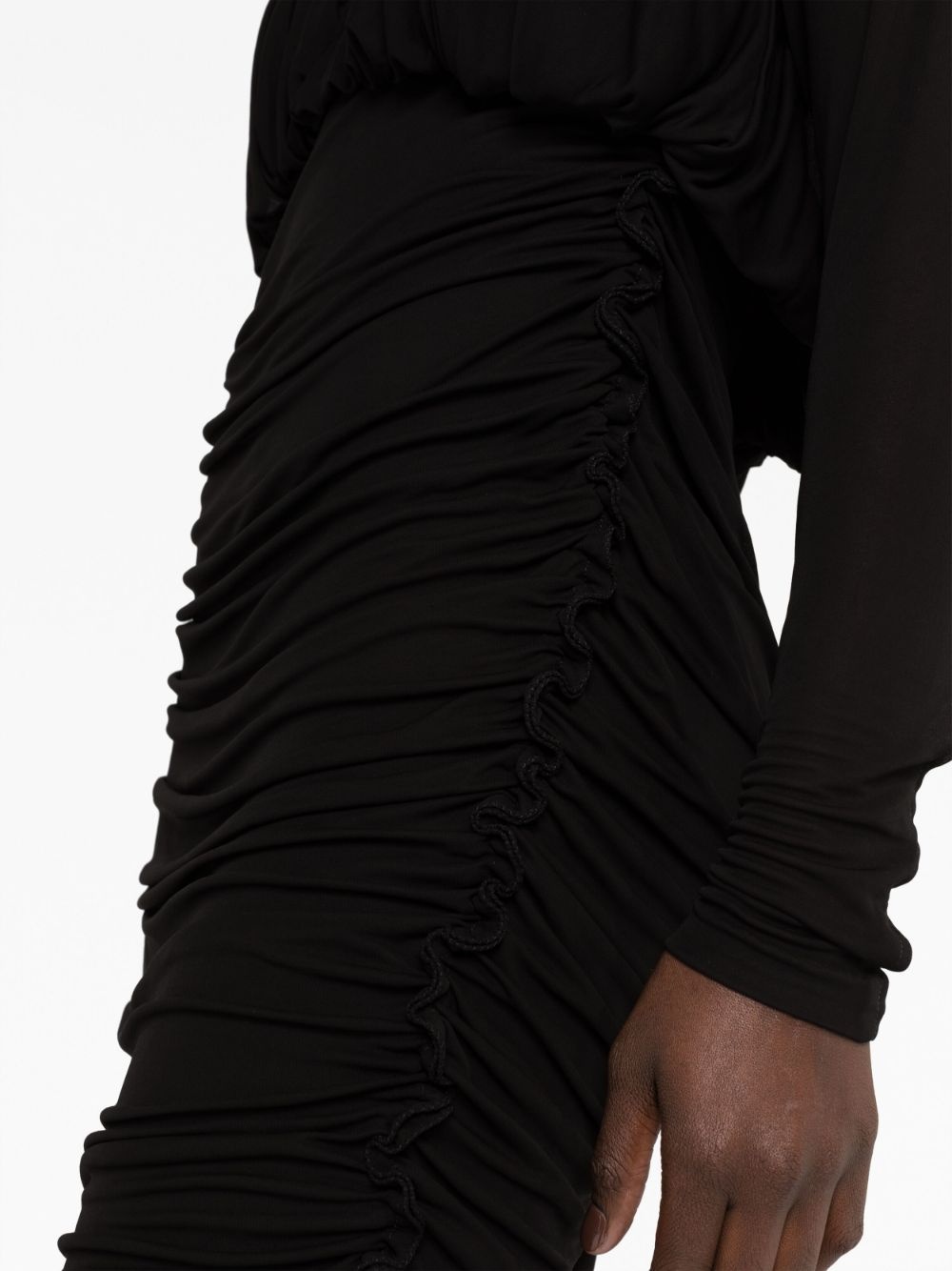 draped V-neck minidress - 3