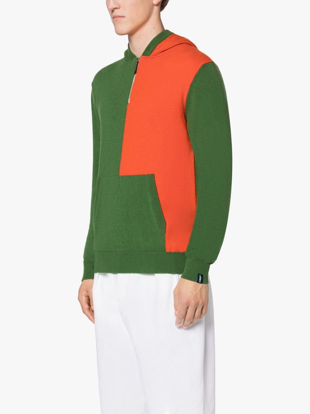 DOUBLE AGENT GREEN WOOL HOODED SWEATER - 3