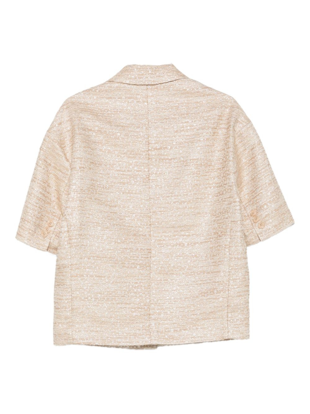 short-sleeved tweed jacket - 2