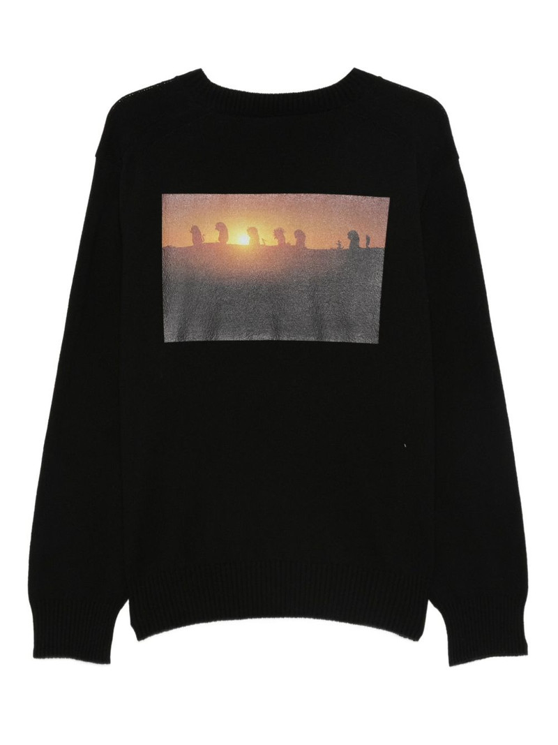 sacai text-print sweater outlook