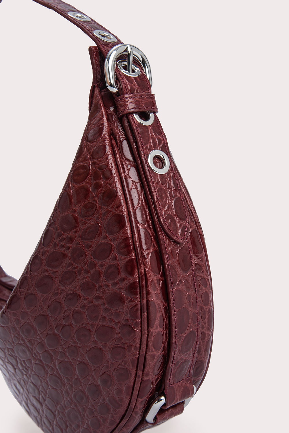 Gib Wine Circular Croco Embossed Leather - 5