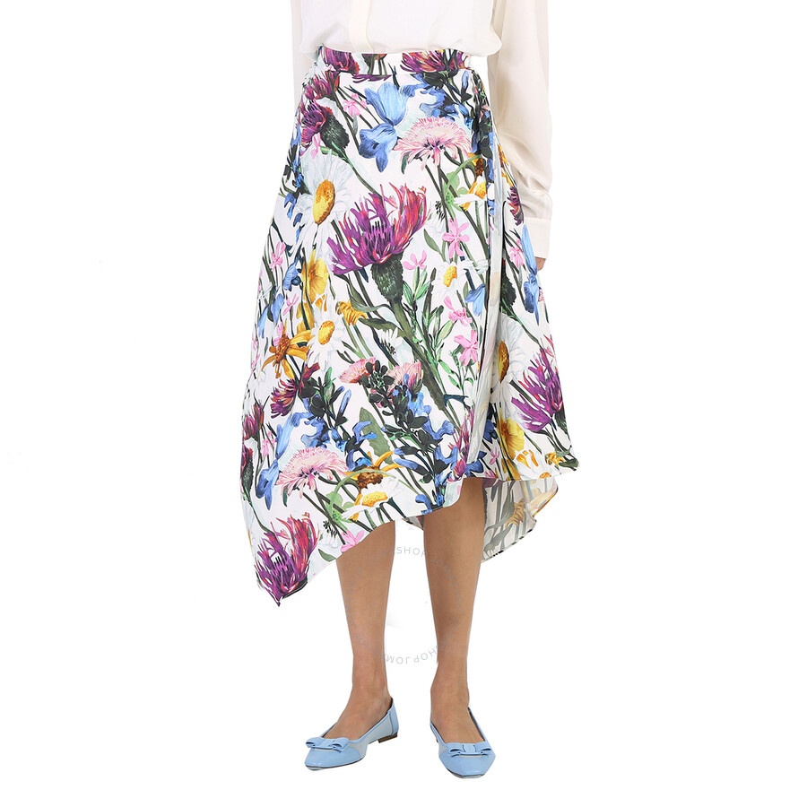 Stella Mccartney Ladies Asymmetric Floral Print Midi Skirt - 3