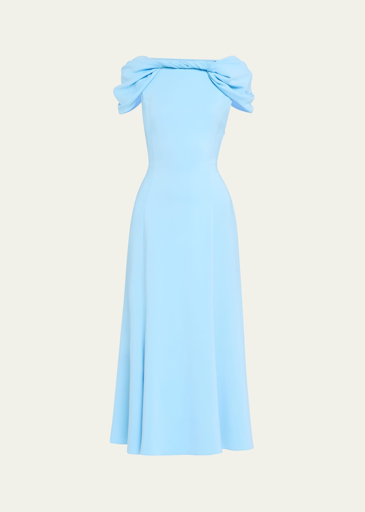 Cap-Sleeve Twisted Cape Cocktail Dress - 1