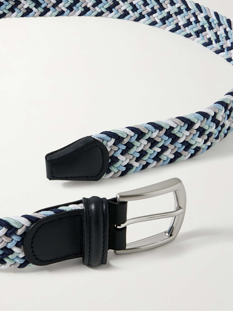 Anderson's 3.5cm Leather-Trimmed Woven Elastic Belt outlook