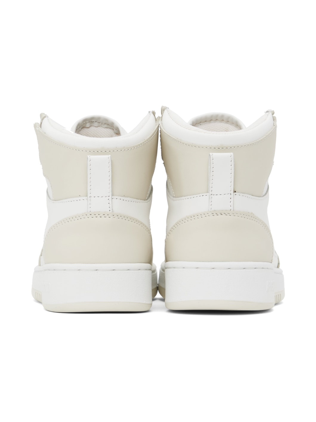 Off-White & Beige Dice Hi Sneakers - 2