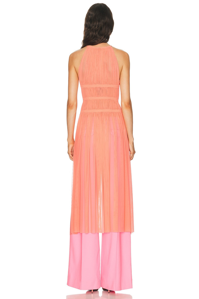 David Koma Ruched Halter Neck Mesh Top outlook