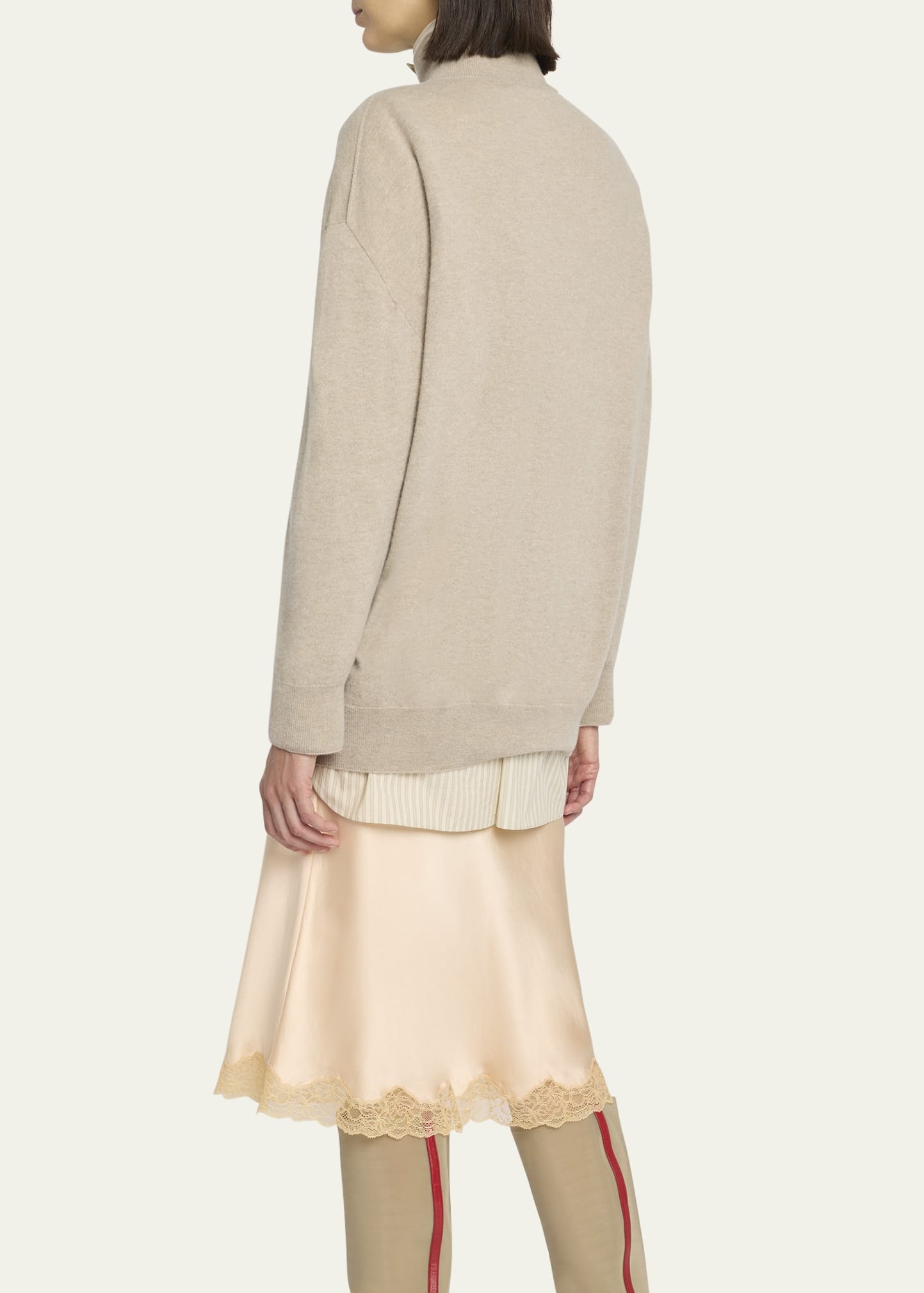 Jabari Mock-Neck Oversized Cashmere Sweater - 3