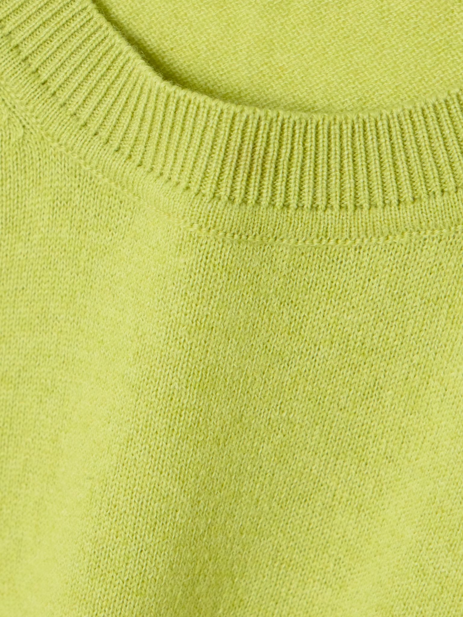 Emer cropped cashmere and cotton-blend T-shirt Lime green - 5