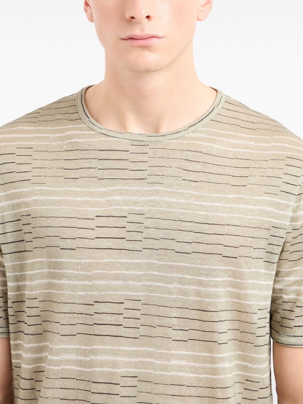 striped linen T-shirt - 4