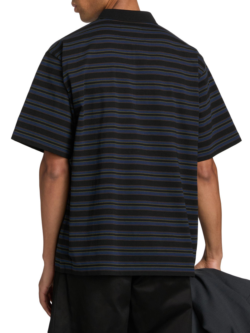 Men's Striped Polo Shirt - Black Navy 5