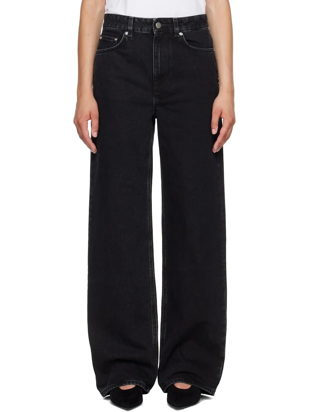 Black MICO Wide Leg Jeans - 1