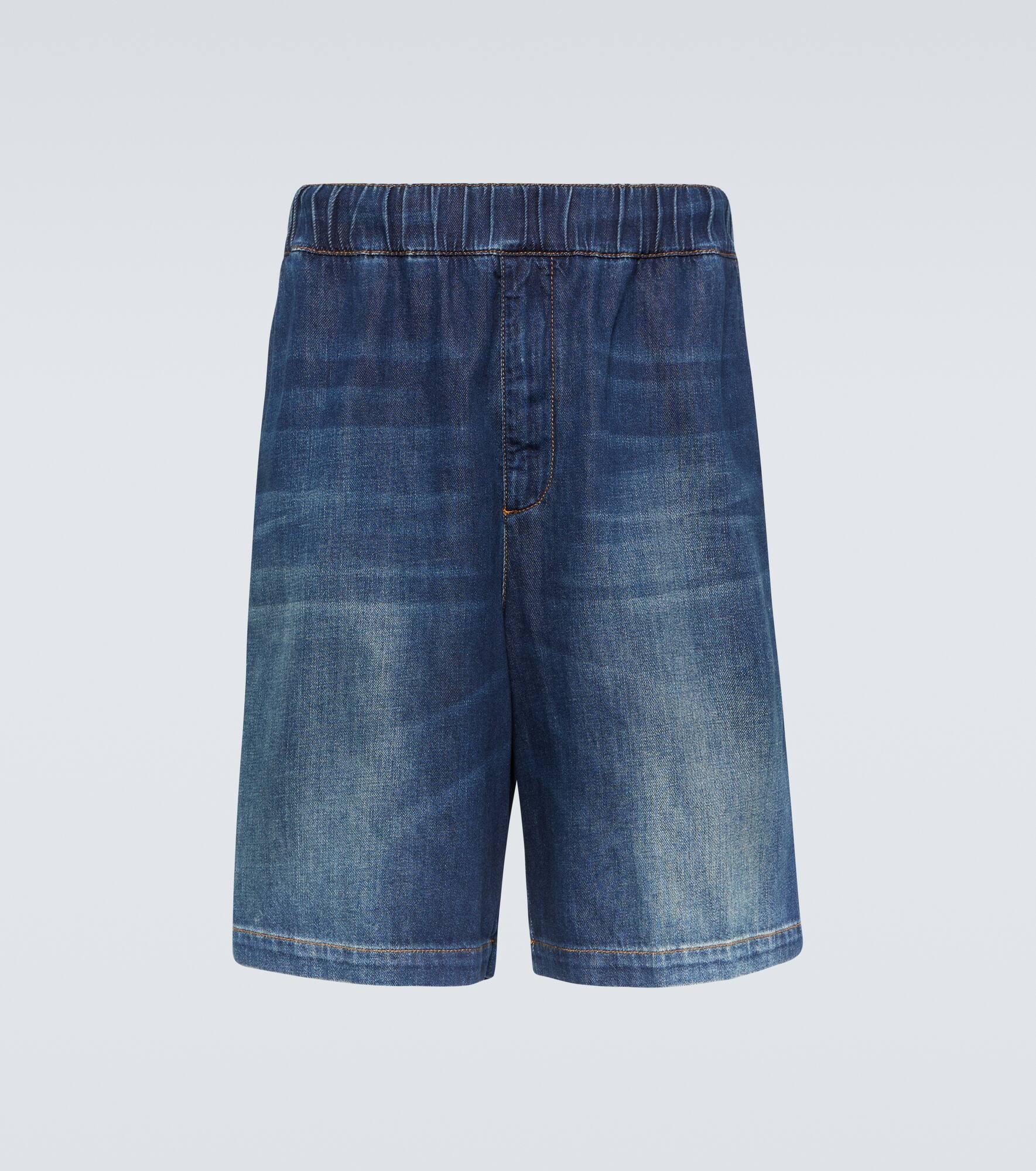 Denim chambray Bermuda shorts - 1