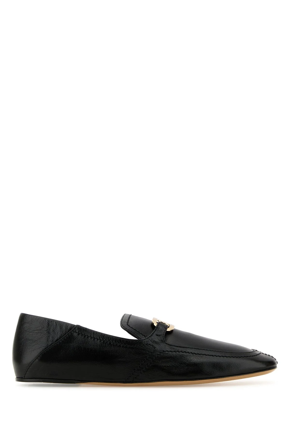 Black Leather Elaine Loafers Nero Mocassini - 1