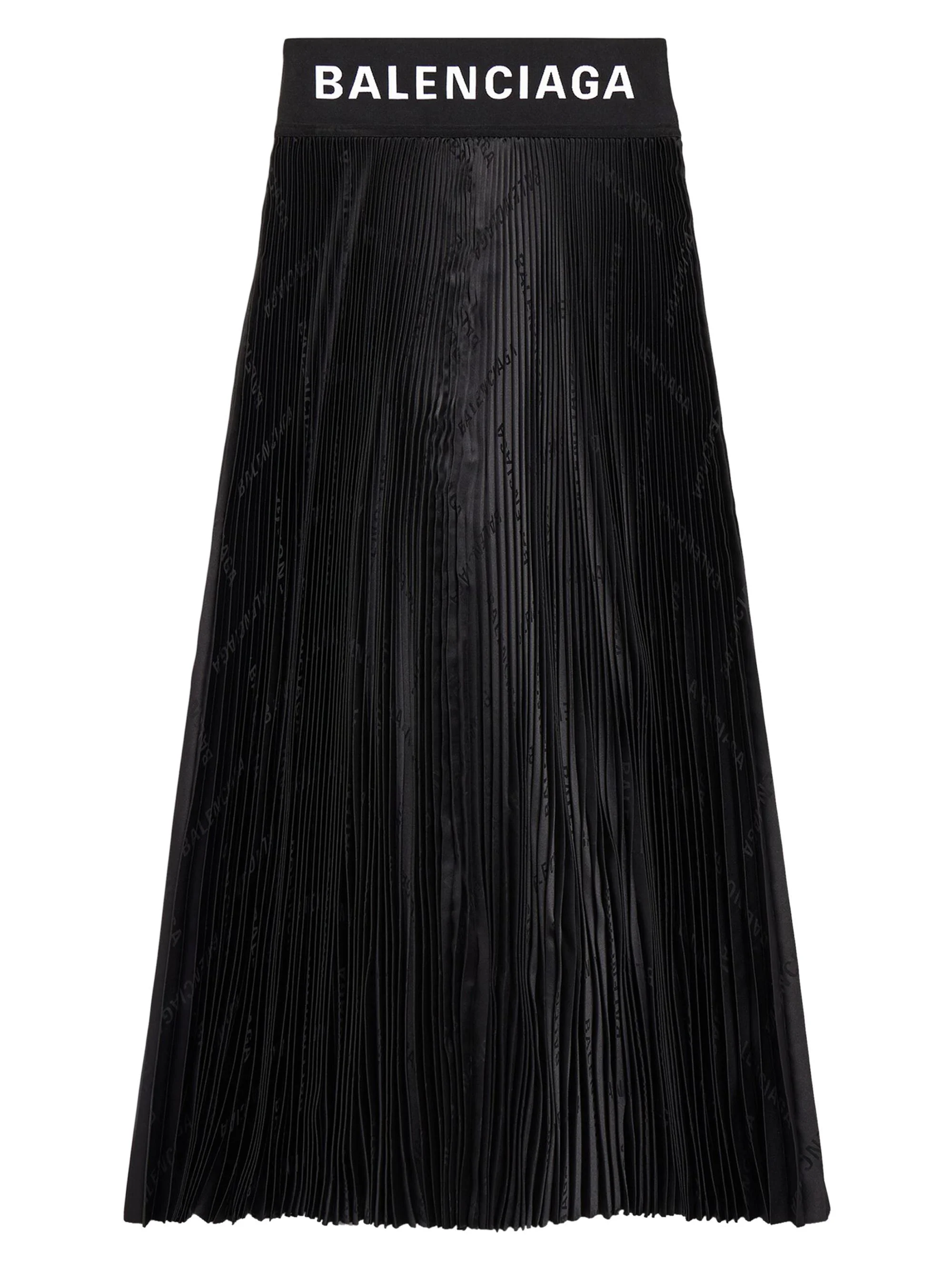Women's Diagonal Allover Pleated Skirt - Black - 1