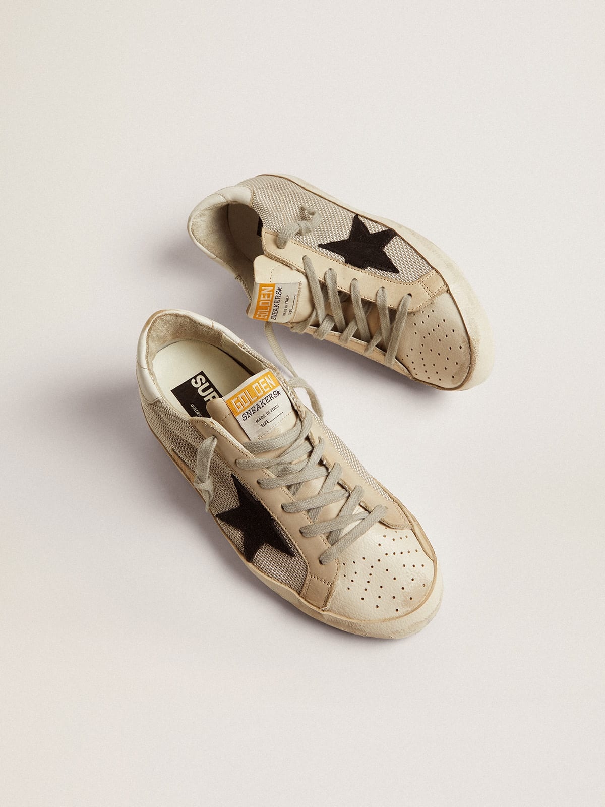 Women’s Super-Star sneakers in leather with mesh insert - 2