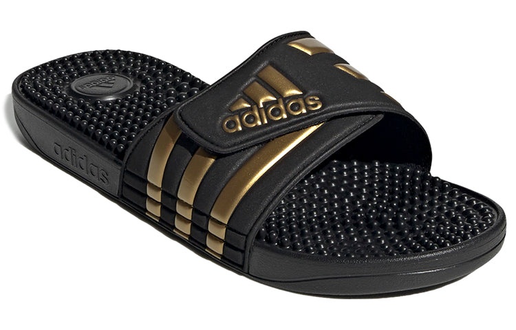 adidas Adissage Slides 'Black Gold Metallic' EG6517 - 3