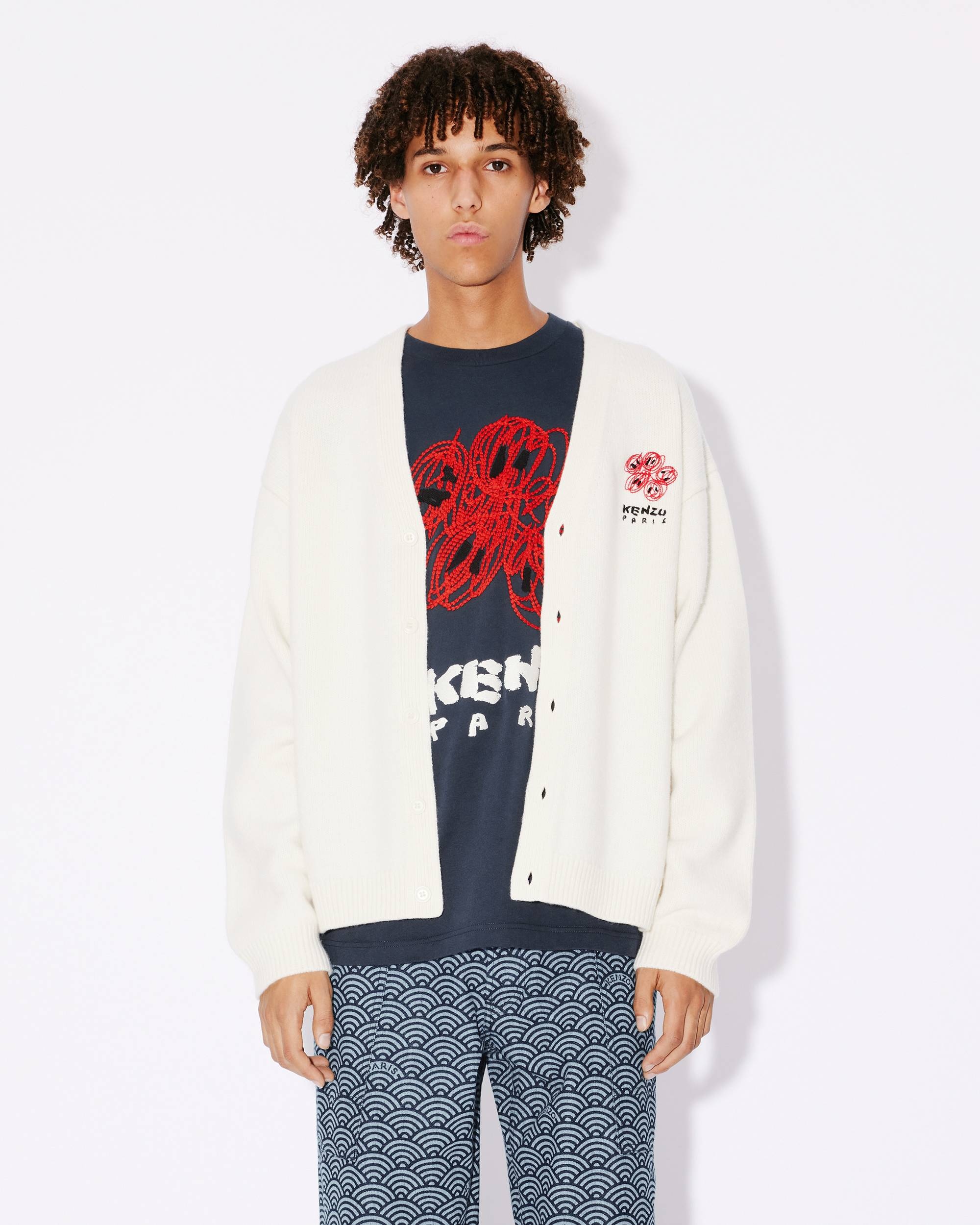 'KENZO Drawn Varsity' embroidered genderless cardigan - 9