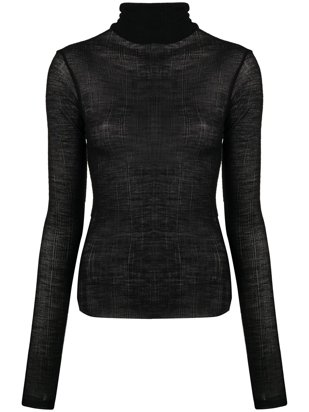 sheer roll neck knitted top - 1