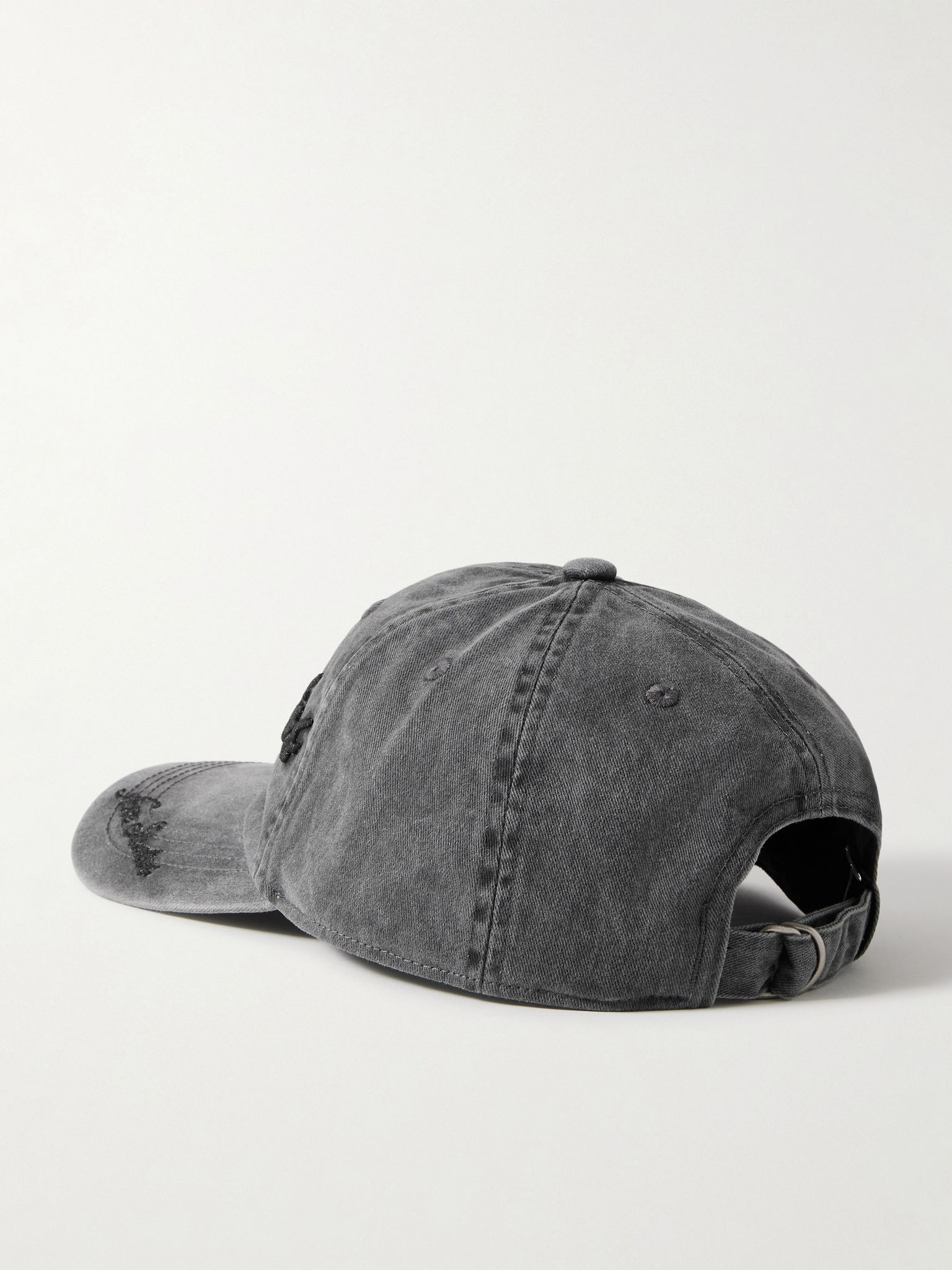 Carliy Tourist Logo-Embroidered Cotton-Twill Baseball Cap Black - 3