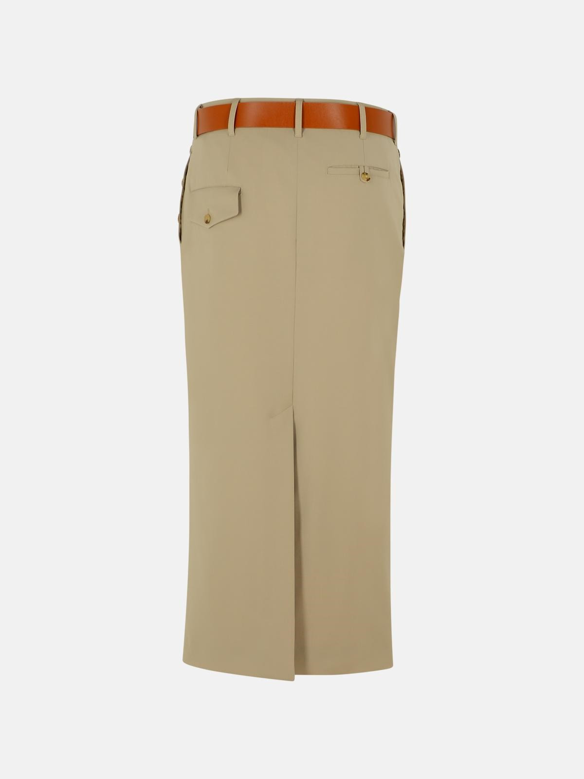 BEIGE VIRGIN WOOL SKIRT - 3