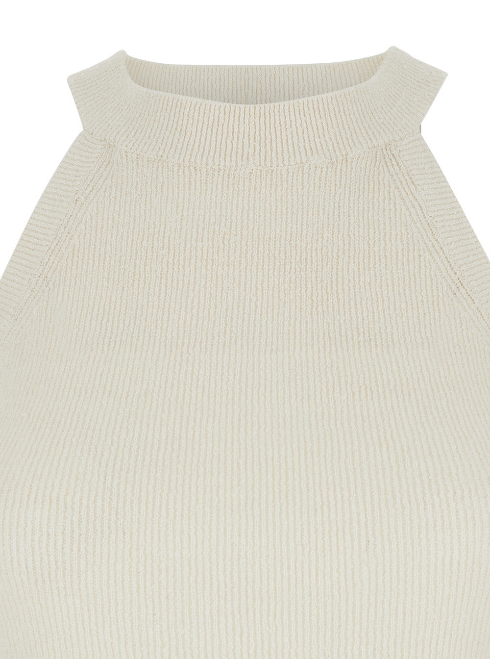 Max Mara Women 'Lolli' White Sleeveless Top With High Neck In Silk Blend Woman - 3