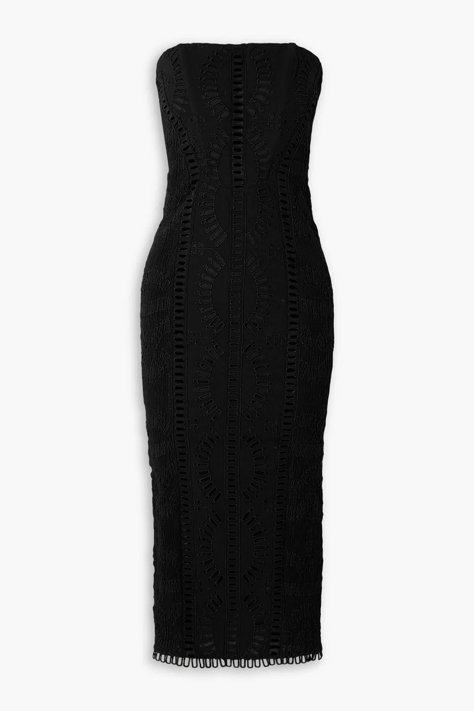 Ynisa strapless broderie anglaise cotton-blend midi dress - 1