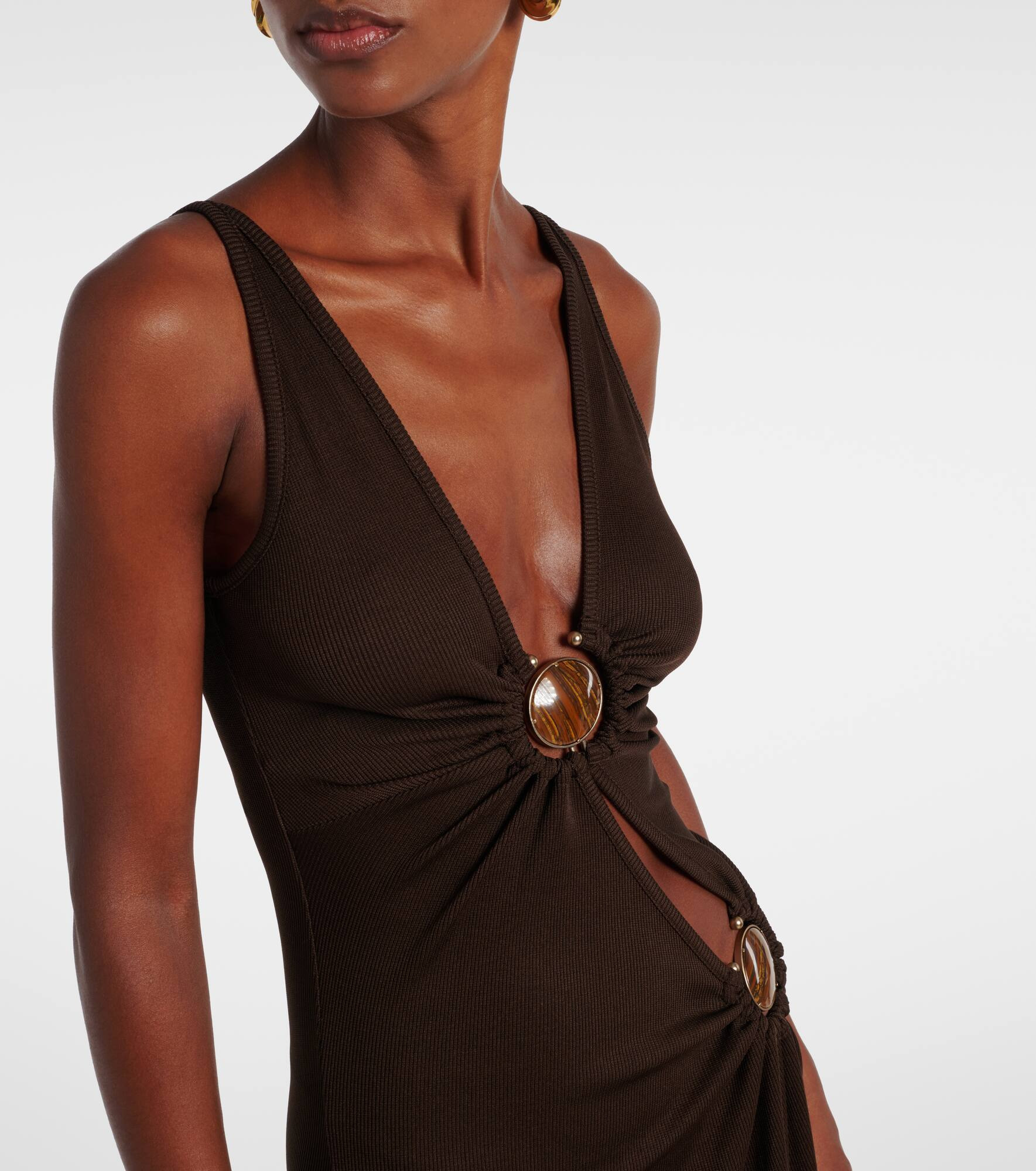 Cascade embellished midi dress - 4