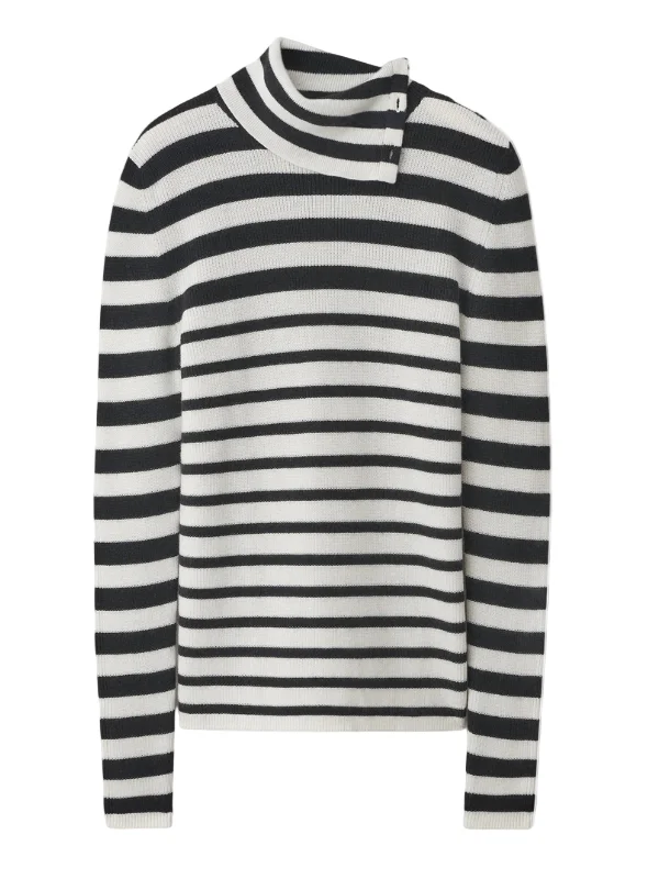 Sabrine Sweater in Salt/Noir Stripes - 1