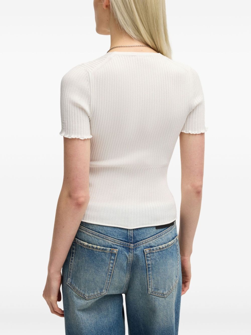 ribbed-knit T-Shirt - 3
