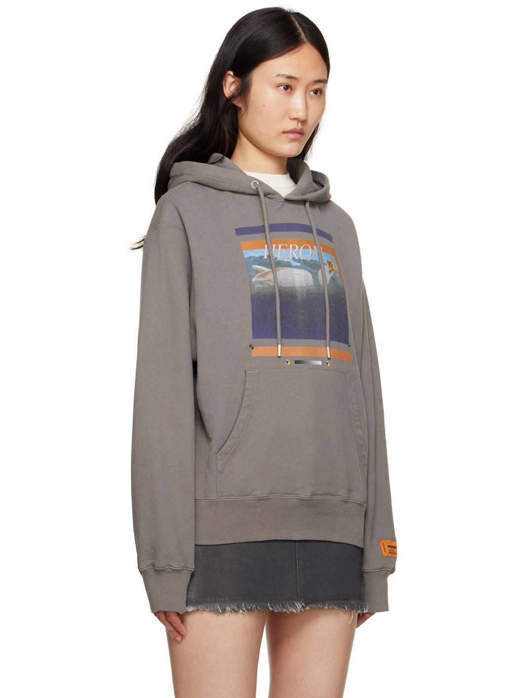 Gray Printed Hoodie - 2