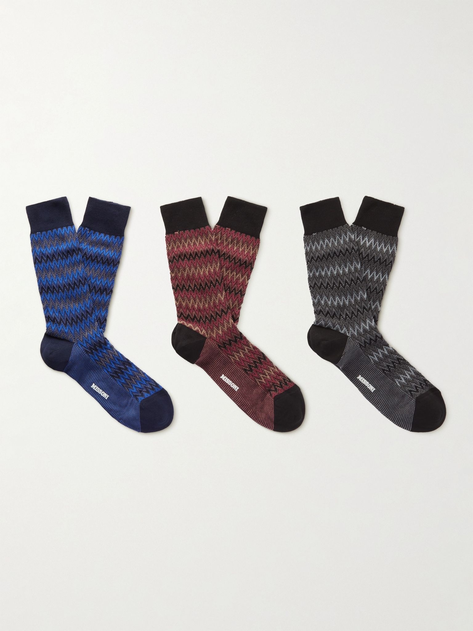 Three-Pack Cotton-Blend Socks - 1