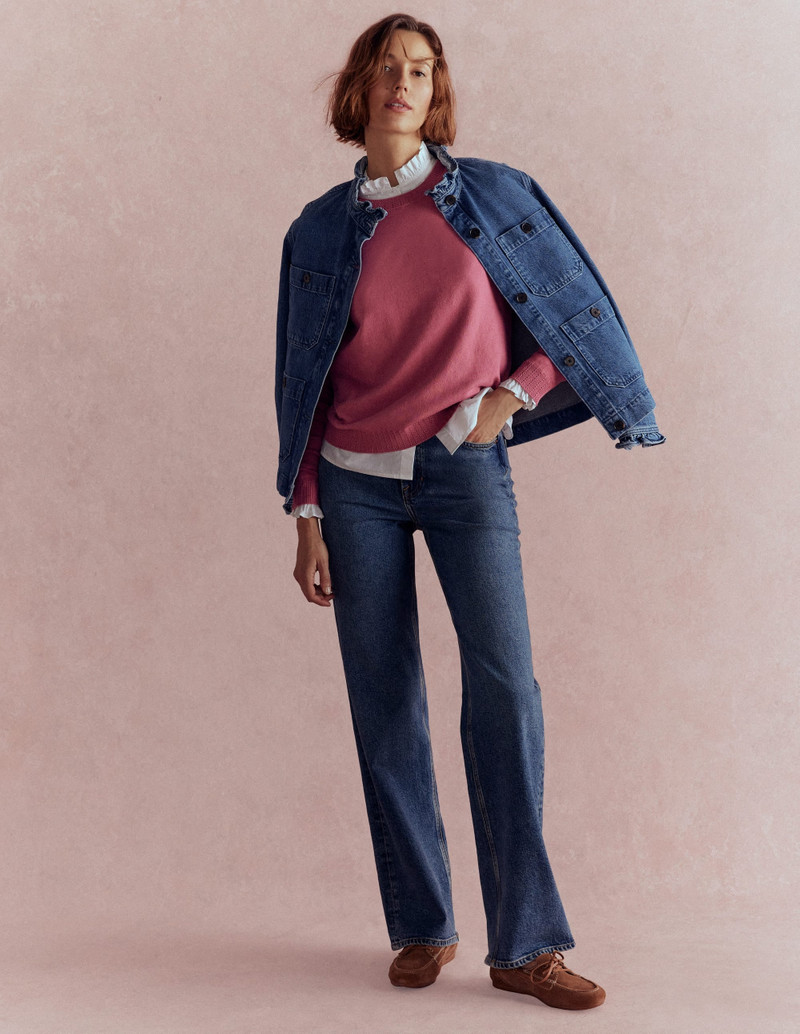 Emilia Cotton Crew Sweater-Pink Heather 7