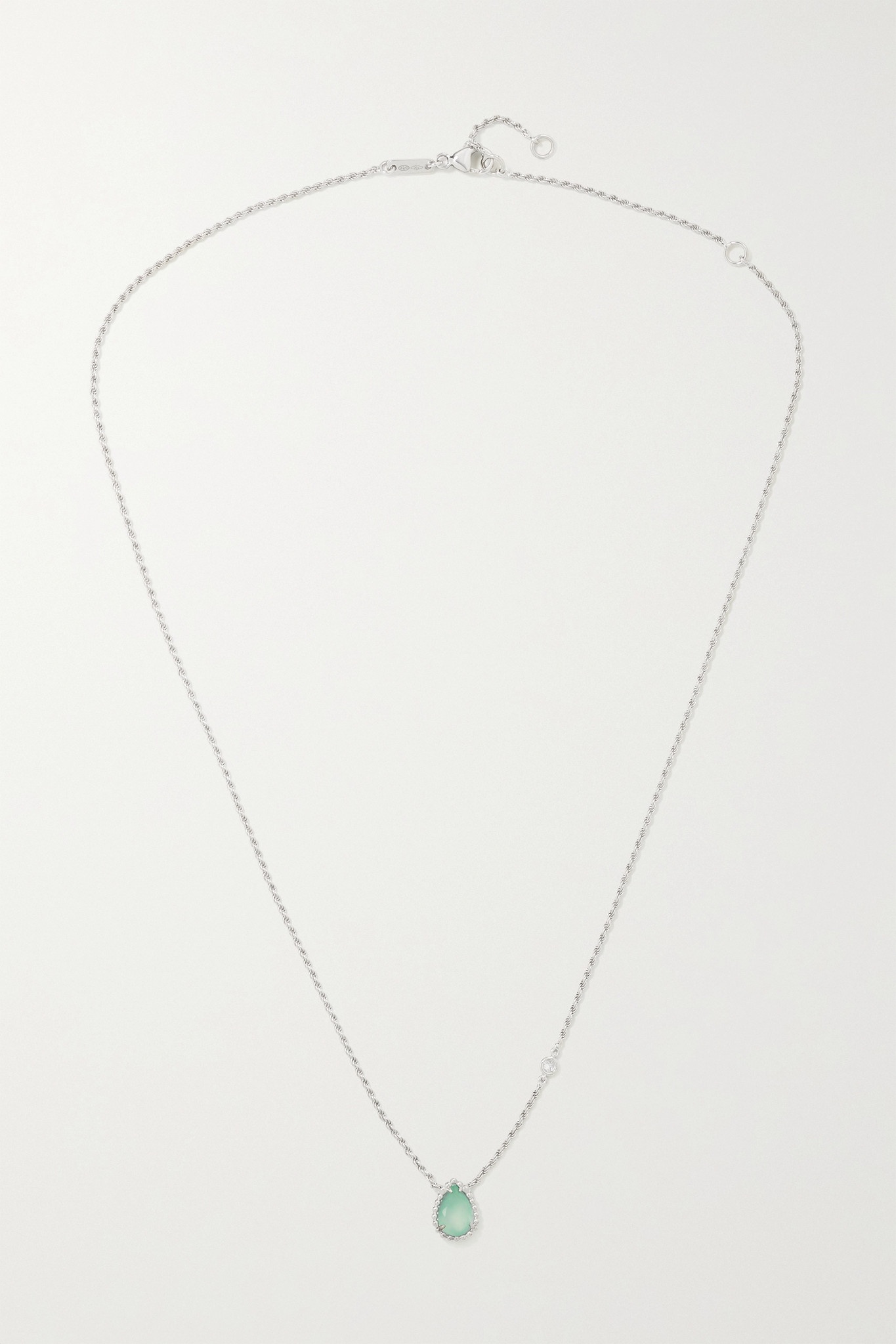 Serpent Bohème 18-karat white gold, aquaprase and diamond necklace - 4