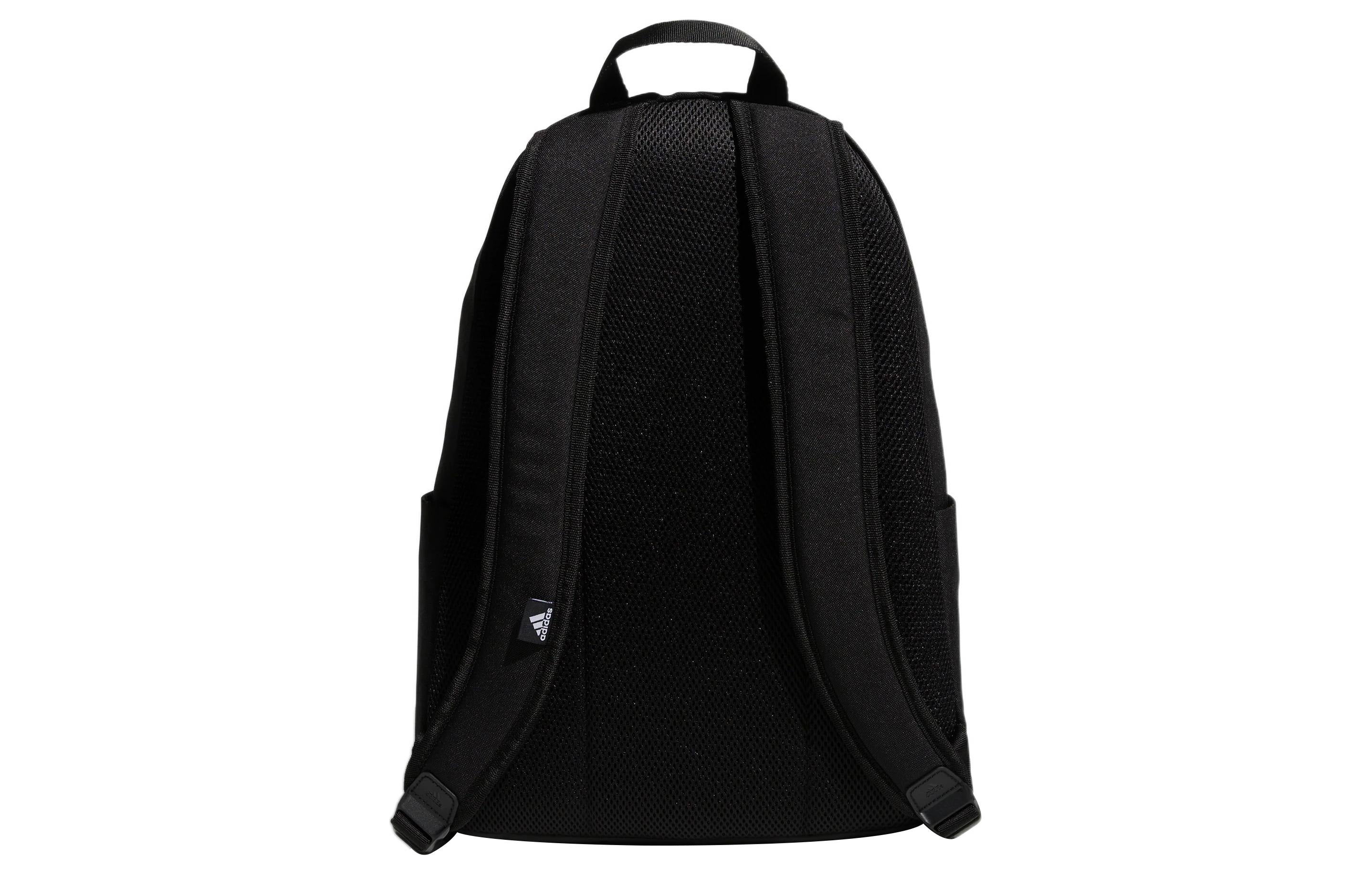 adidas Detachable Pocket Large Capacity Zipper Schoolbag Backpack Pure Black HR8169 - 3
