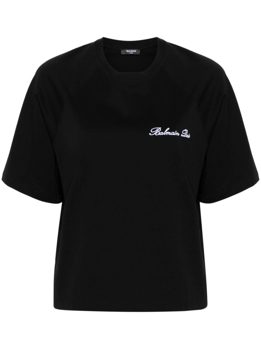 logo-embroidered cotton T-shirt - 1