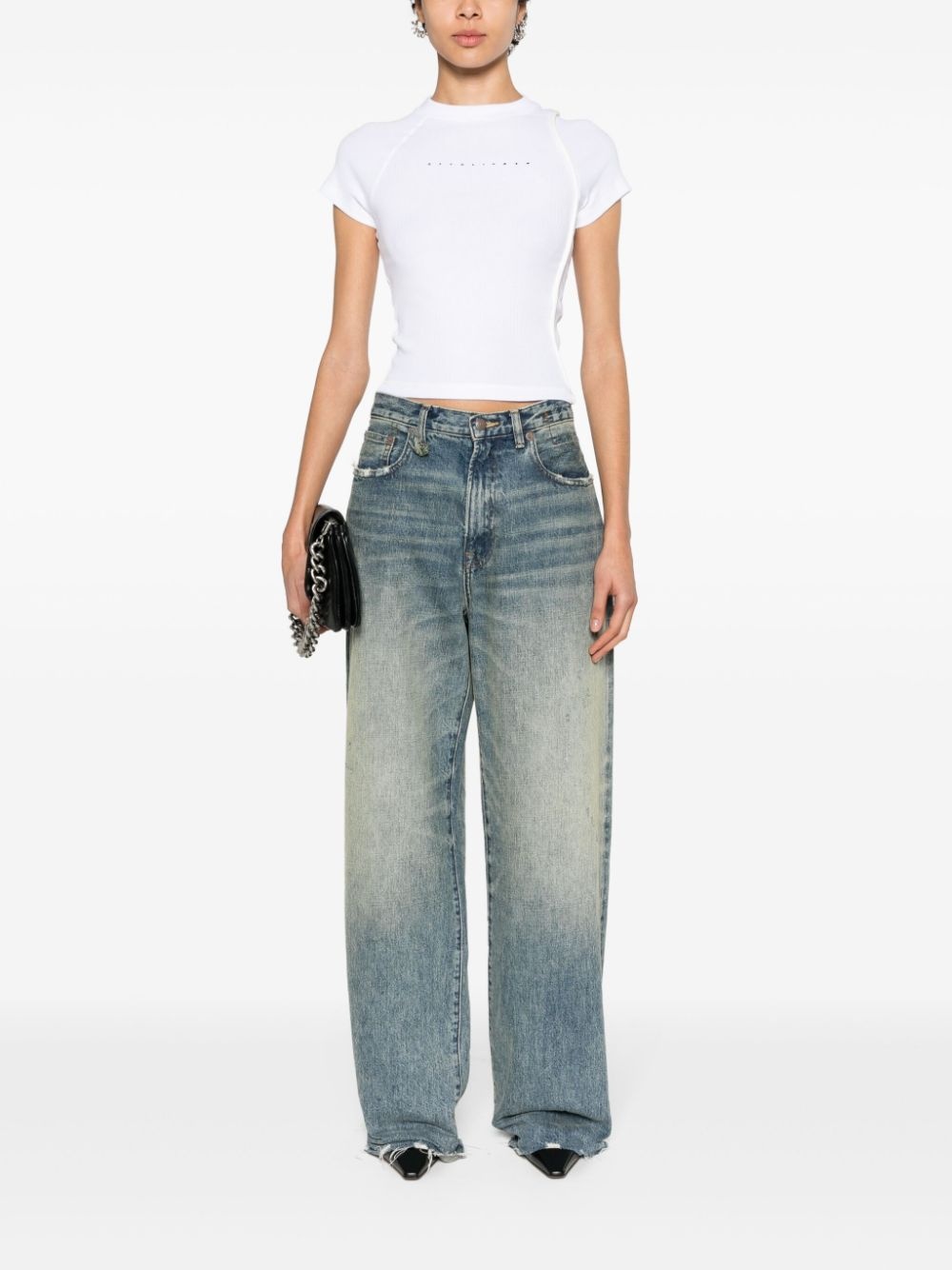 deconstructed ribbed T-shirt - 2