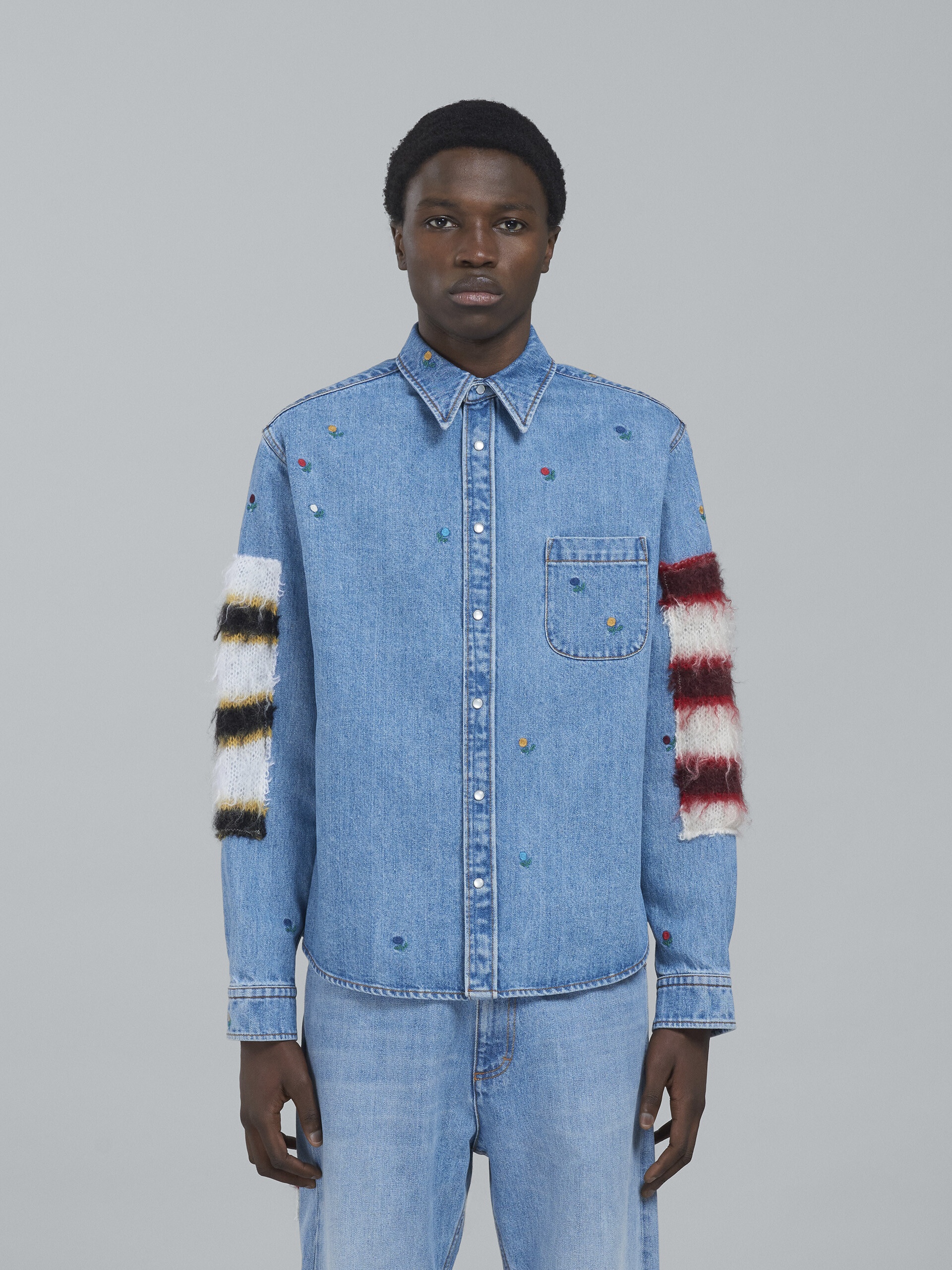 DENIM AND MOHAIR SHIRT - 2