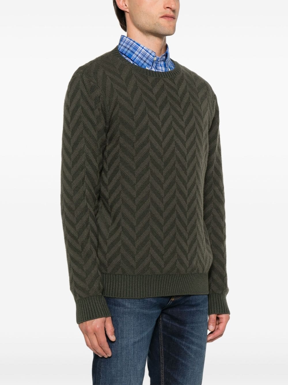 herringbone-pattern sweater - 3