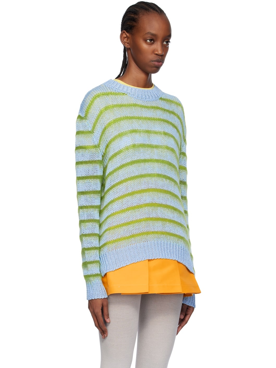 Blue & Green Striped Sweater - 2