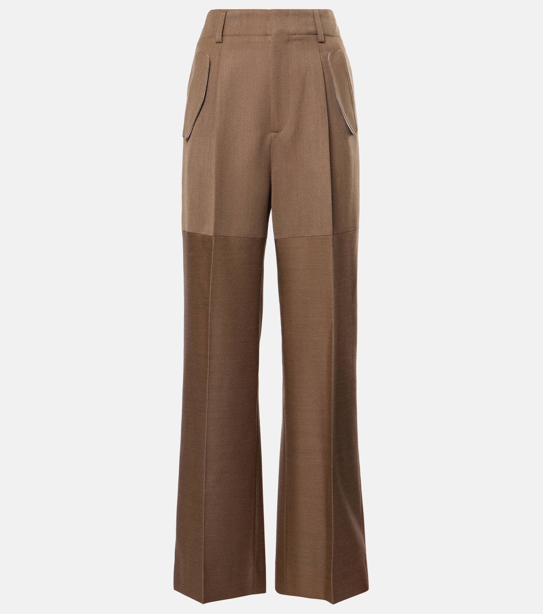 Paneled wool wide-leg pants - 1