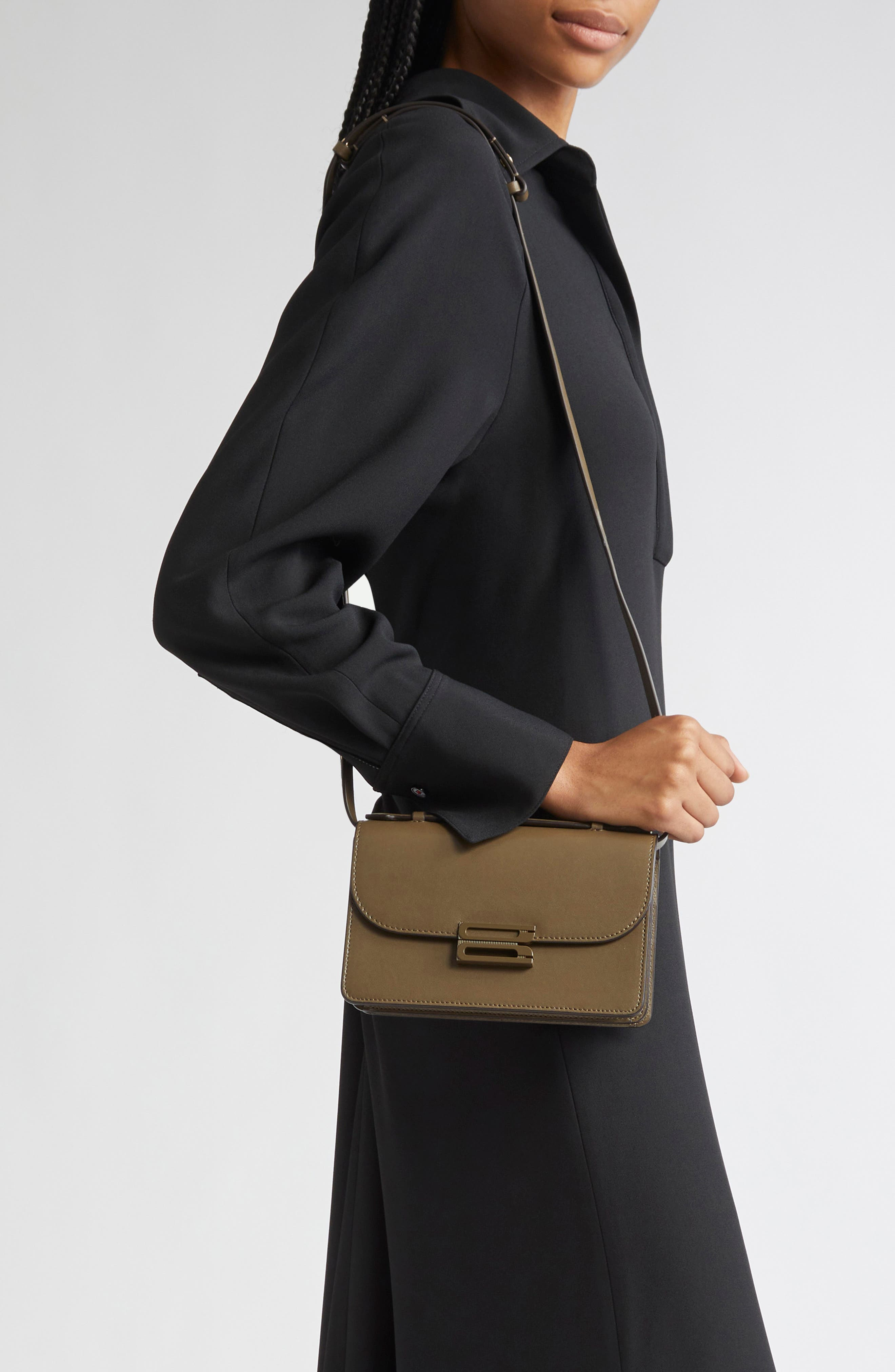 Victoria Beckham The Mini Dorian Leather Shoulder Bag in Dark Khaki at Nordstrom - 2