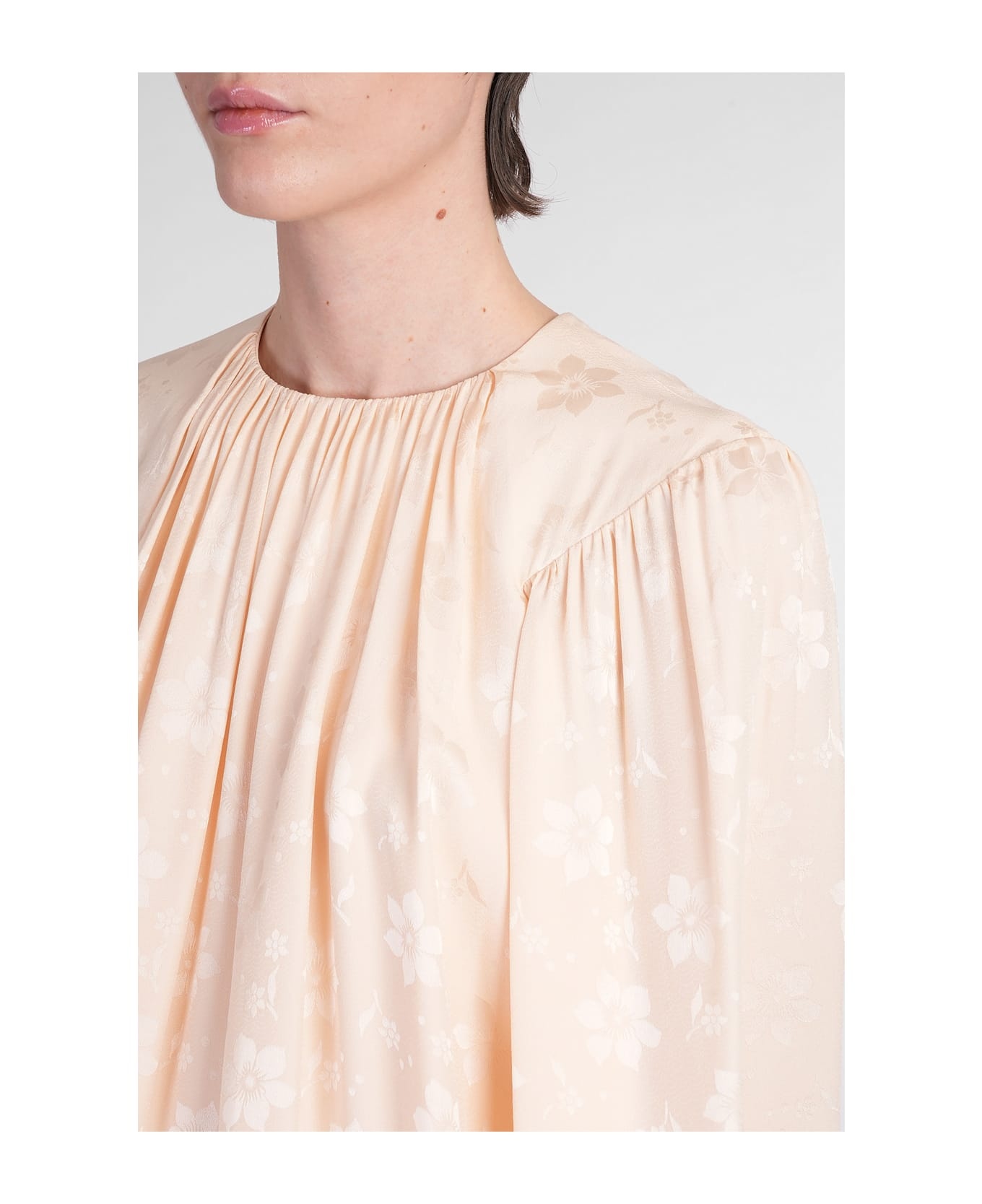Dress Woman In Rose-pink Silk - 5