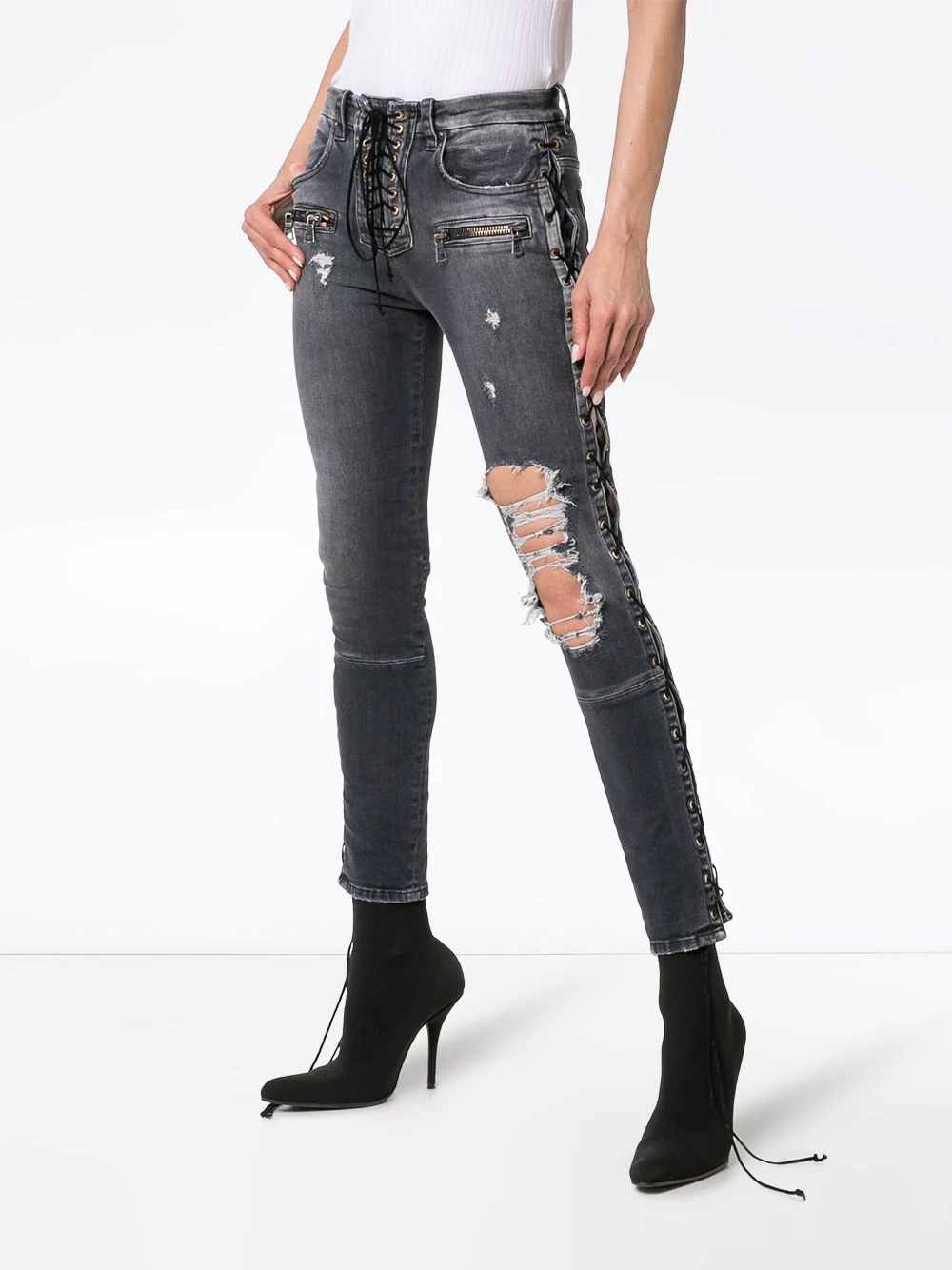 Skinny stonewash ripped skinny jeans - 3