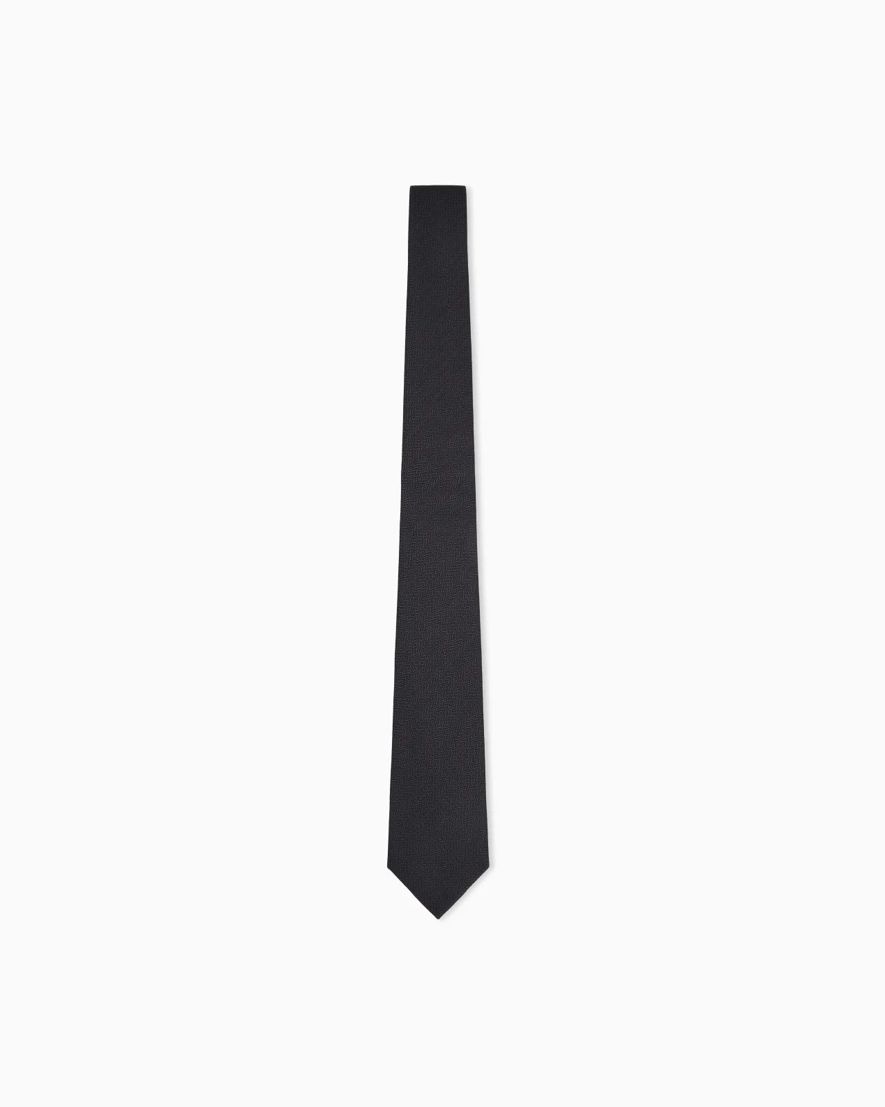 SILK NECKTIE WITH A SUBTLE HERRINGBONE PATTERN - 1