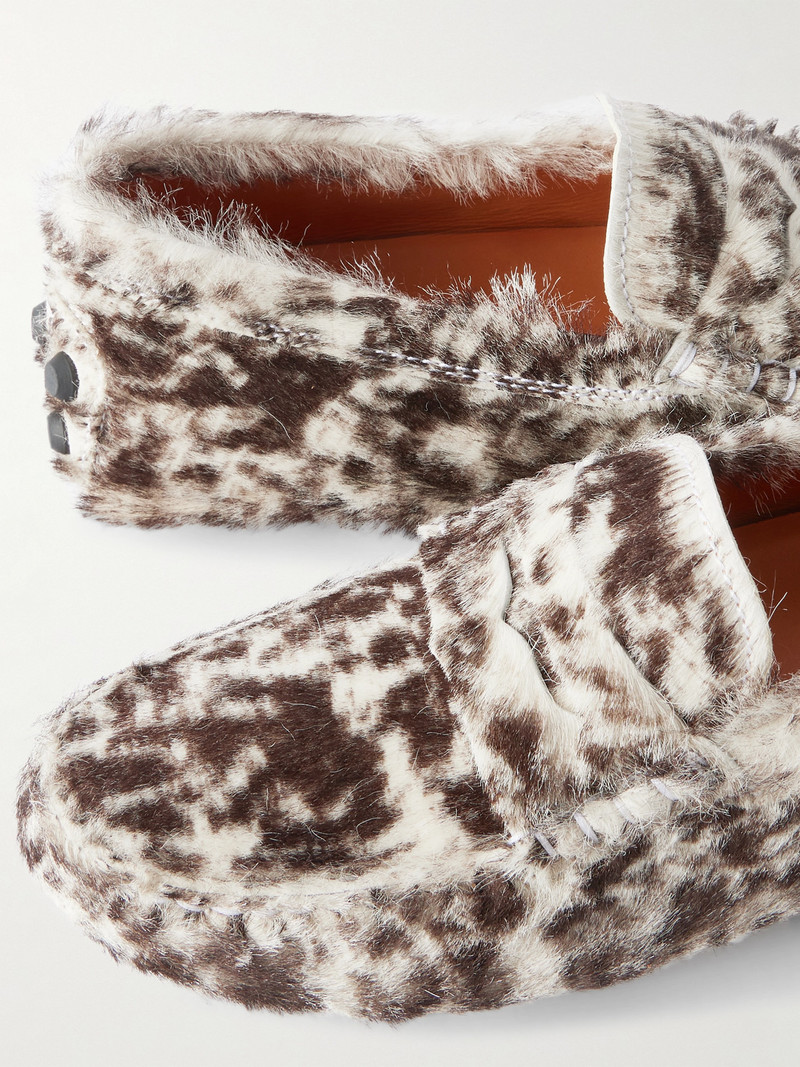 Gommino Leopard-print Pony Hair Loafers 4