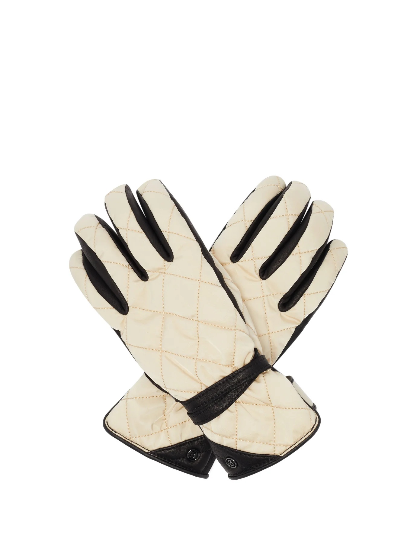 Cindy quilted soft-shell and leather gloves - 1