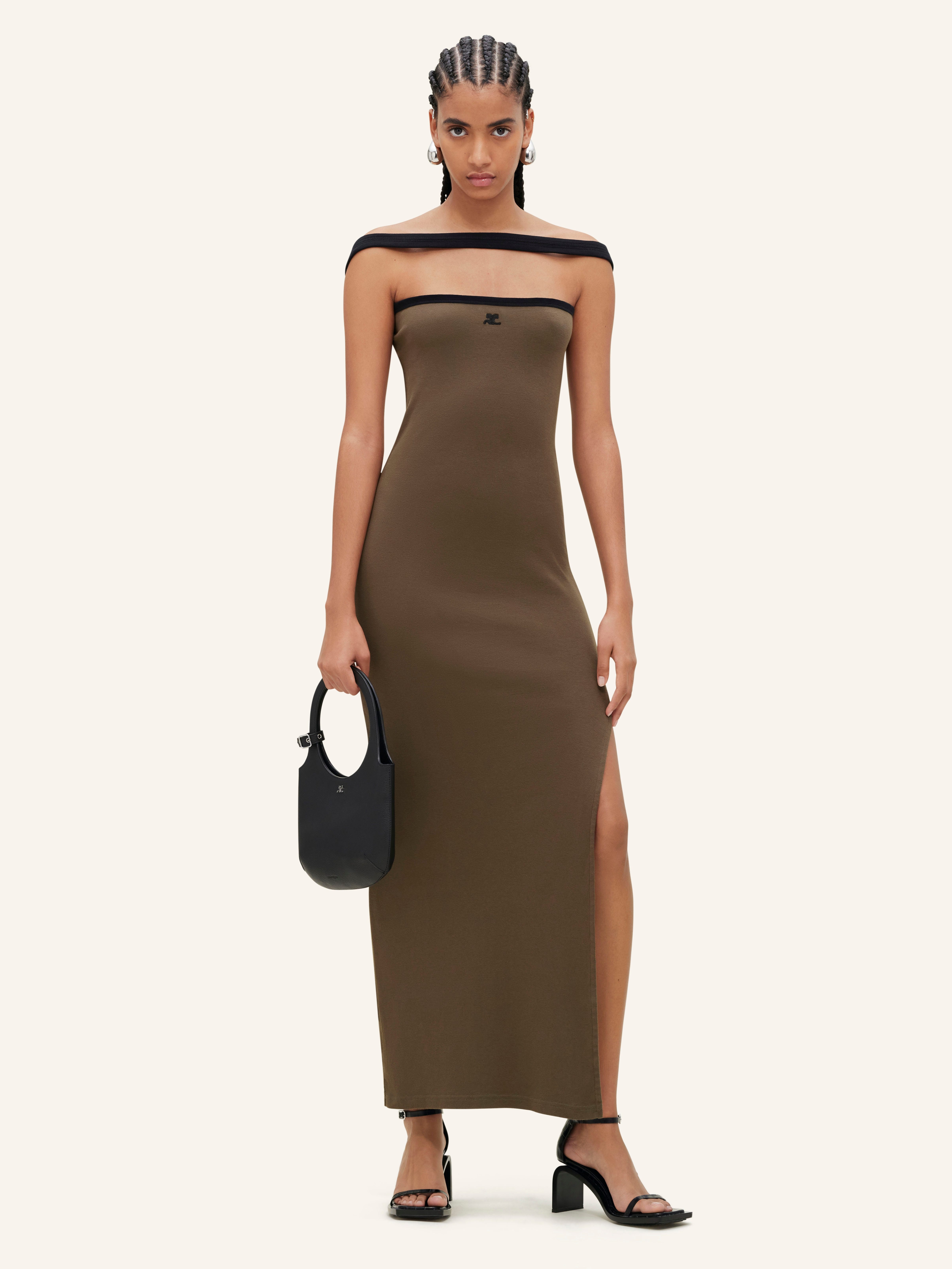 CONTRAST HYPERBOLE LONG DRESS - 2