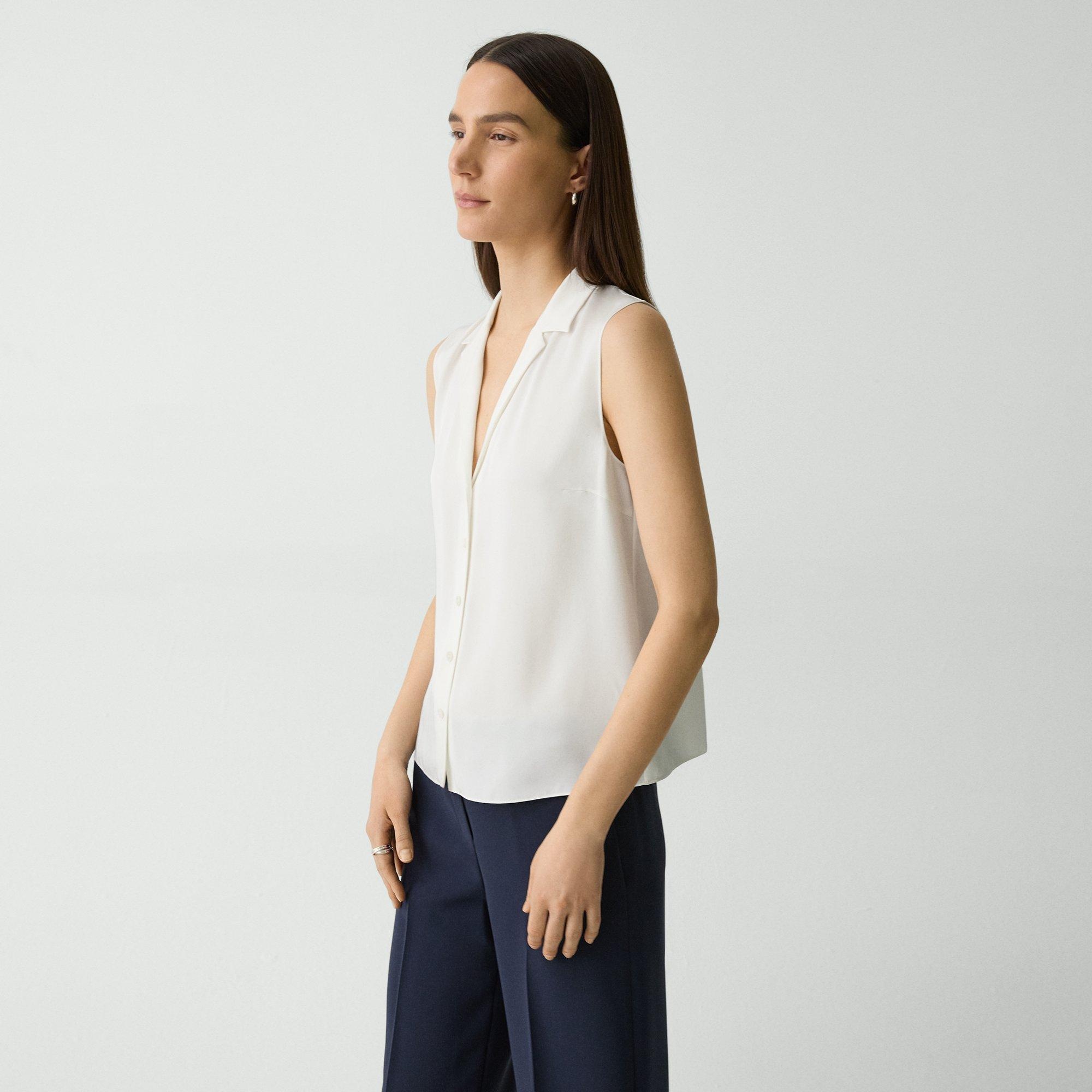 Camp Collar Blouse in Silk Georgette - 3
